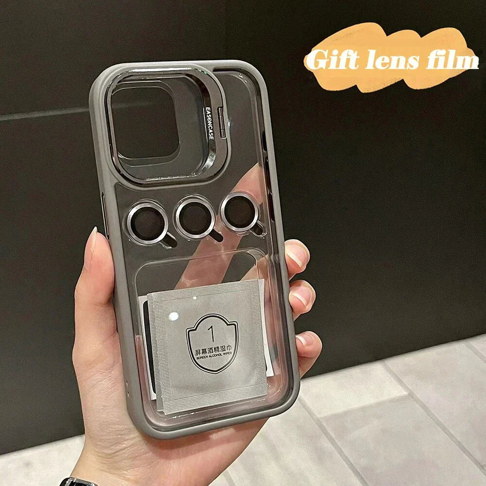 Camera Stand Case With Metal Rings For iPhone 14
