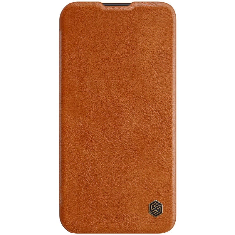 Nillkin Qin Brown Leather Flip Case For iPhone 13 - planetcartonline
