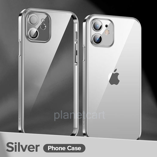 The Luxury Square Silicon Clear Case With Camera Protection For iPhone 11 - planetcartonline