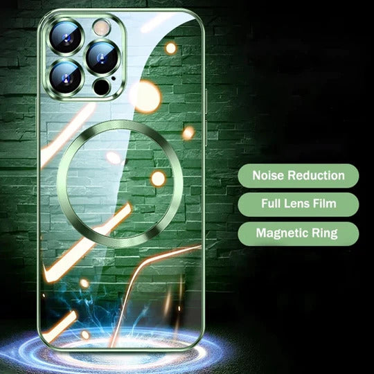 The Luxury Square Silicon Magsafe Clear Case With Camera Protection For iPhone 14