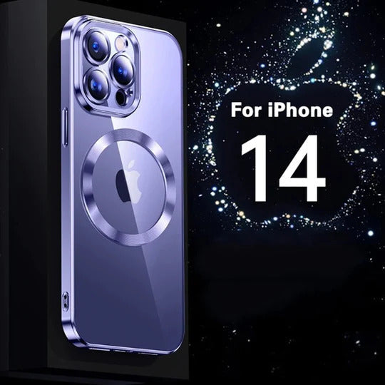 The Luxury Square Silicon Magsafe Clear Case With Camera Protection For iPhone 14