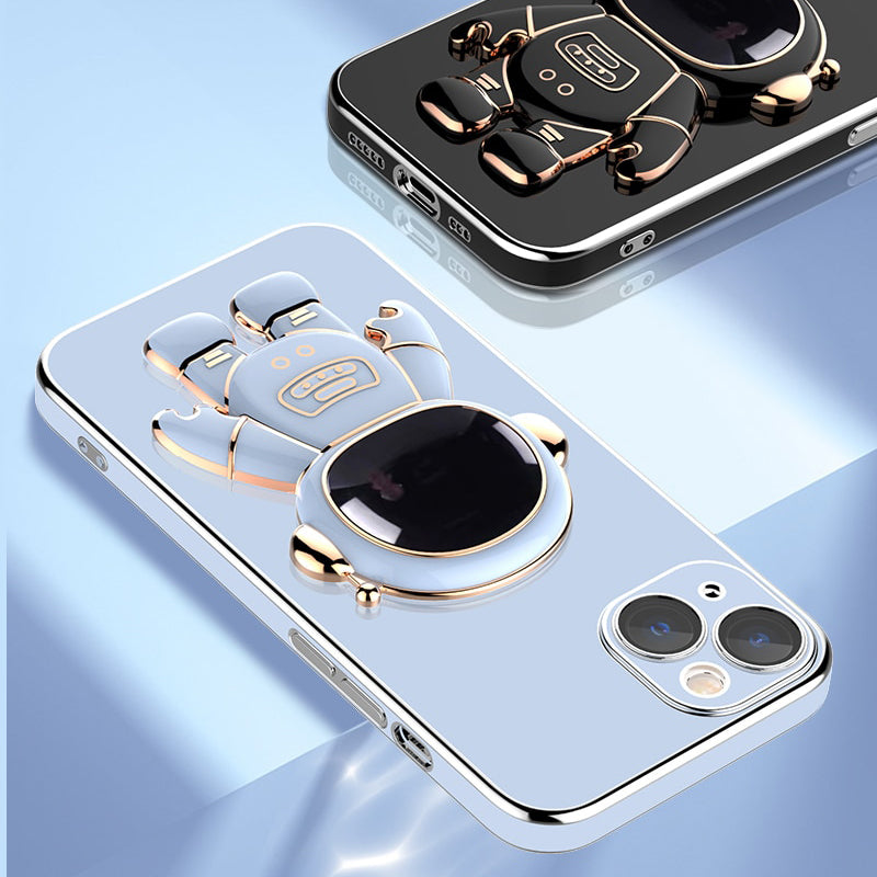 Astronaut Luxurious Gold Edge Back Case For iPhone 14