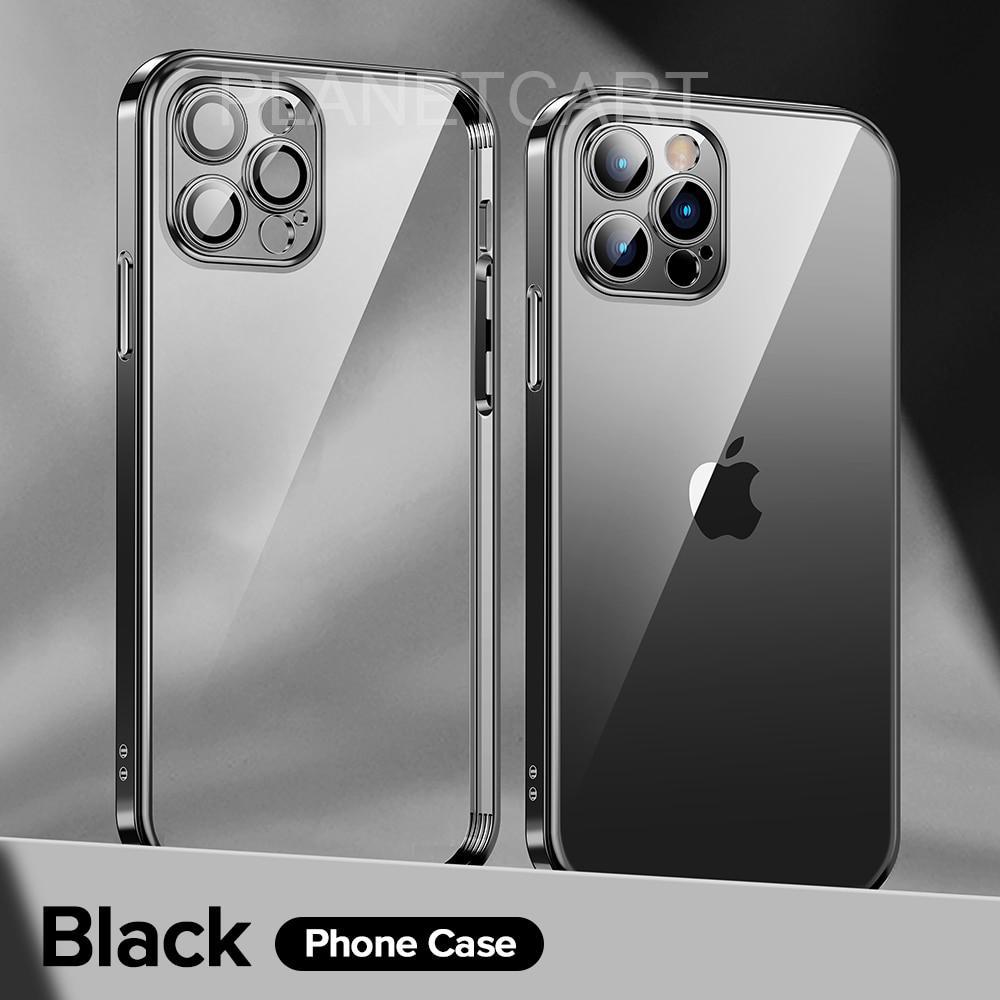 The Luxury Square Silicon Clear Case With Camera Protection For iPhone 13 Pro - planetcartonline