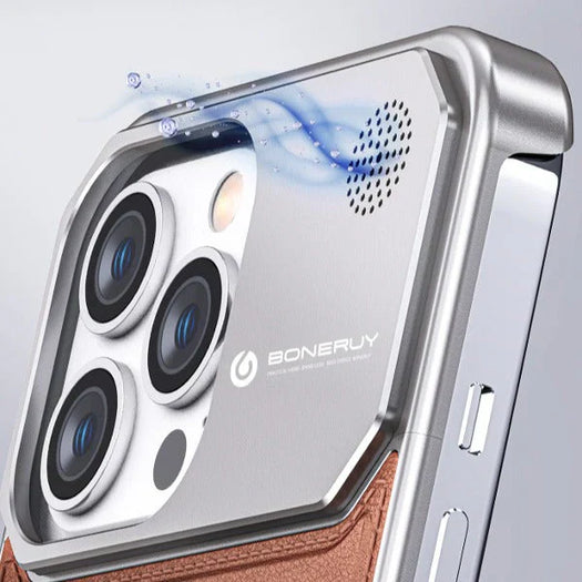 Premium Metallic Leather Case For iPhone 16 Pro