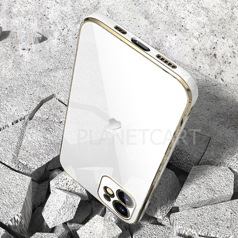 Luxurious Glass Back Case With Golden Edges For iPhone 11 Pro