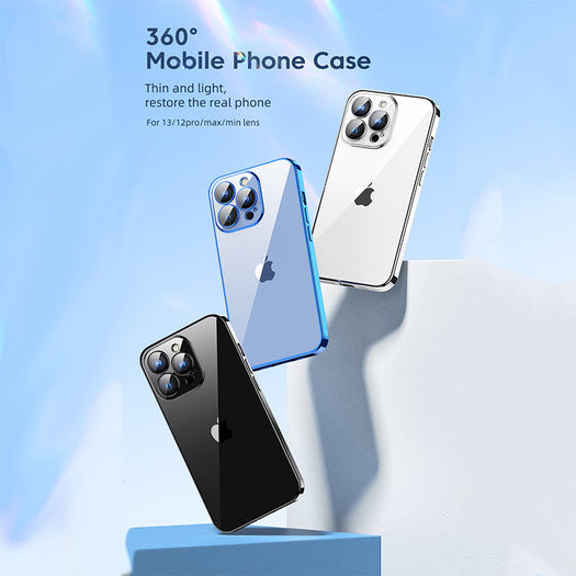 Luxury Square Silicon Clear Back Case With Camera Protection For iPhone Series - Premium Cases