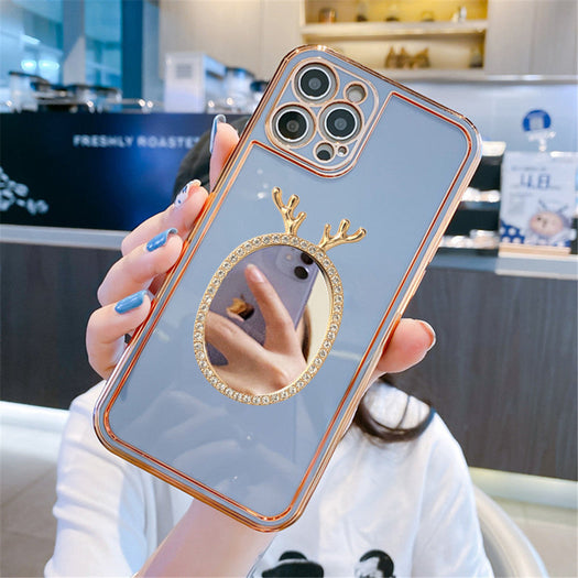 Luxury Plating Mirror Back Girlish Phone Case for Apple iPhone 13 Pro Max