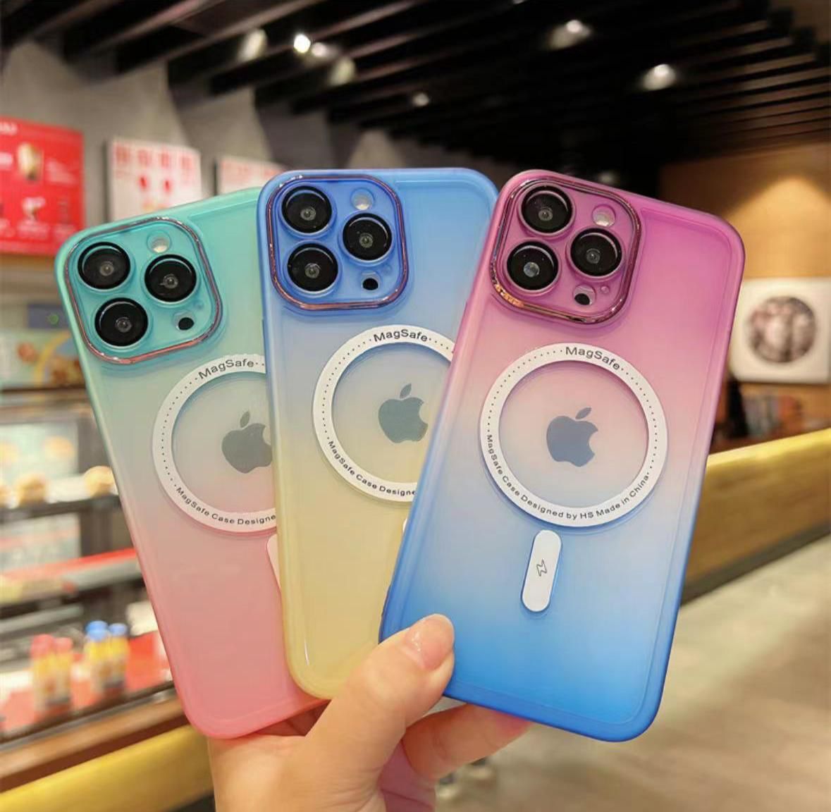 Premium Gradient Silicone Case With Magsafe For iPhone 14 Series