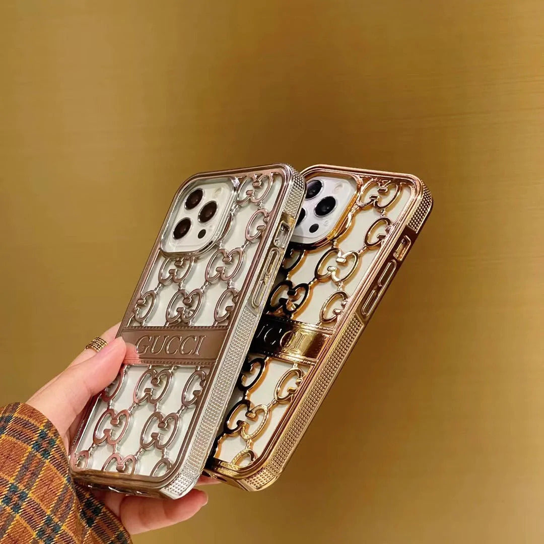 Premium Luxury Electroplated 3D Carved Plating Back Case Cover for iPhone 13