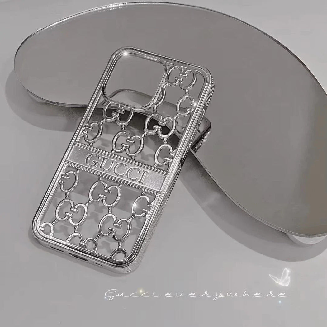 Premium Luxury Electroplated 3D Carved Plating Back Case Cover for iPhone