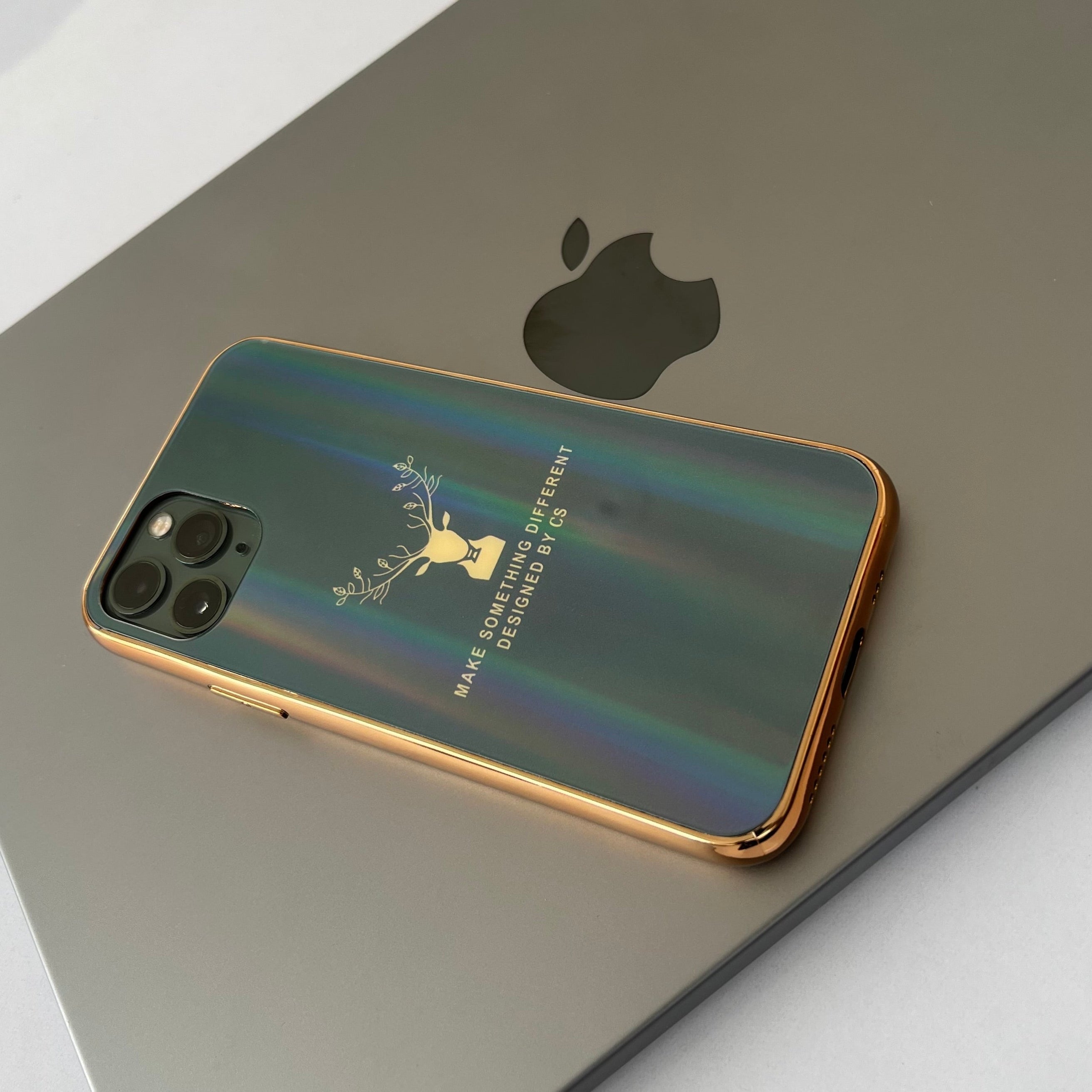 Gradient Deer Glass Back Case For iPhone 11 Pro Max