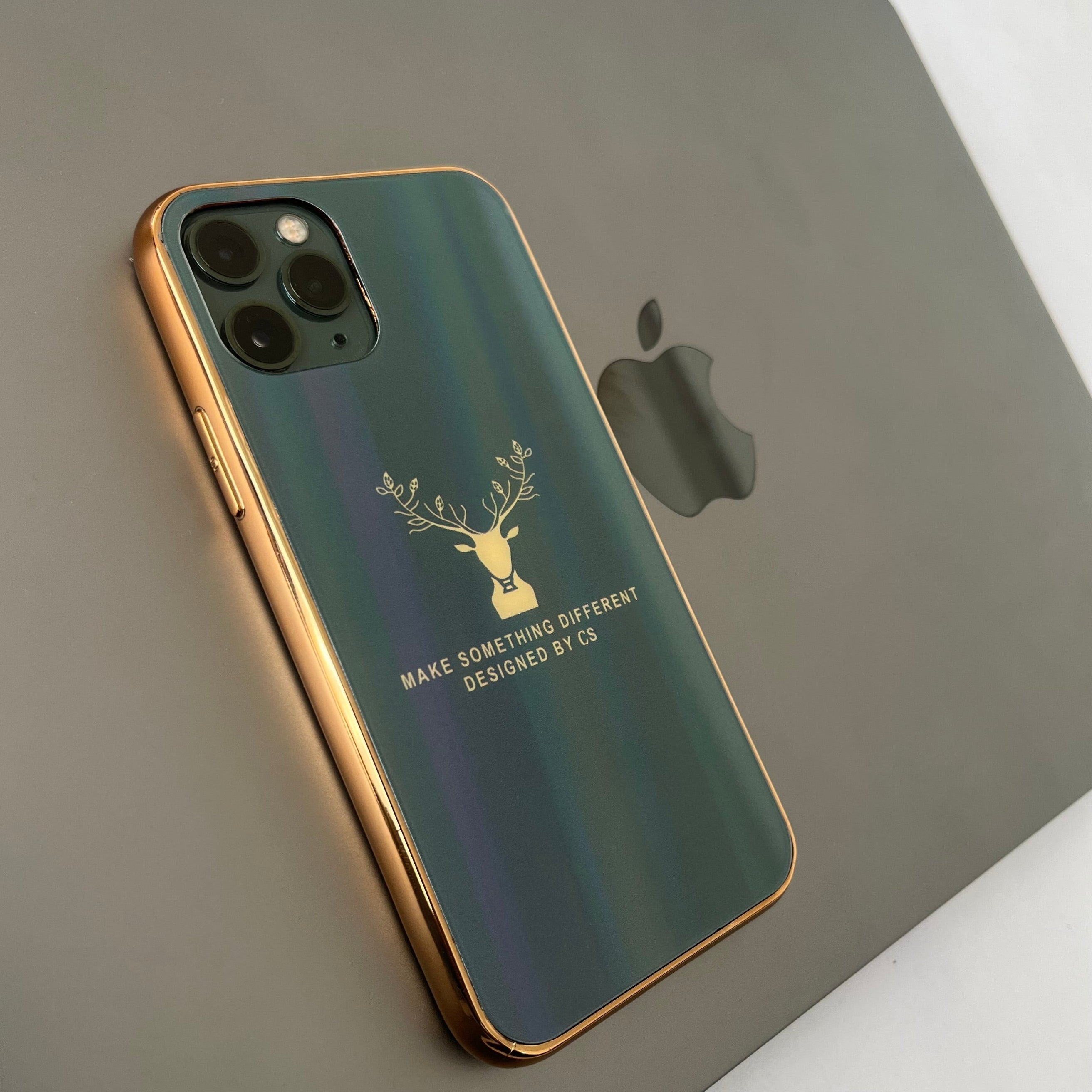 Gradient Deer Glass Back Case For iPhone 11 Pro