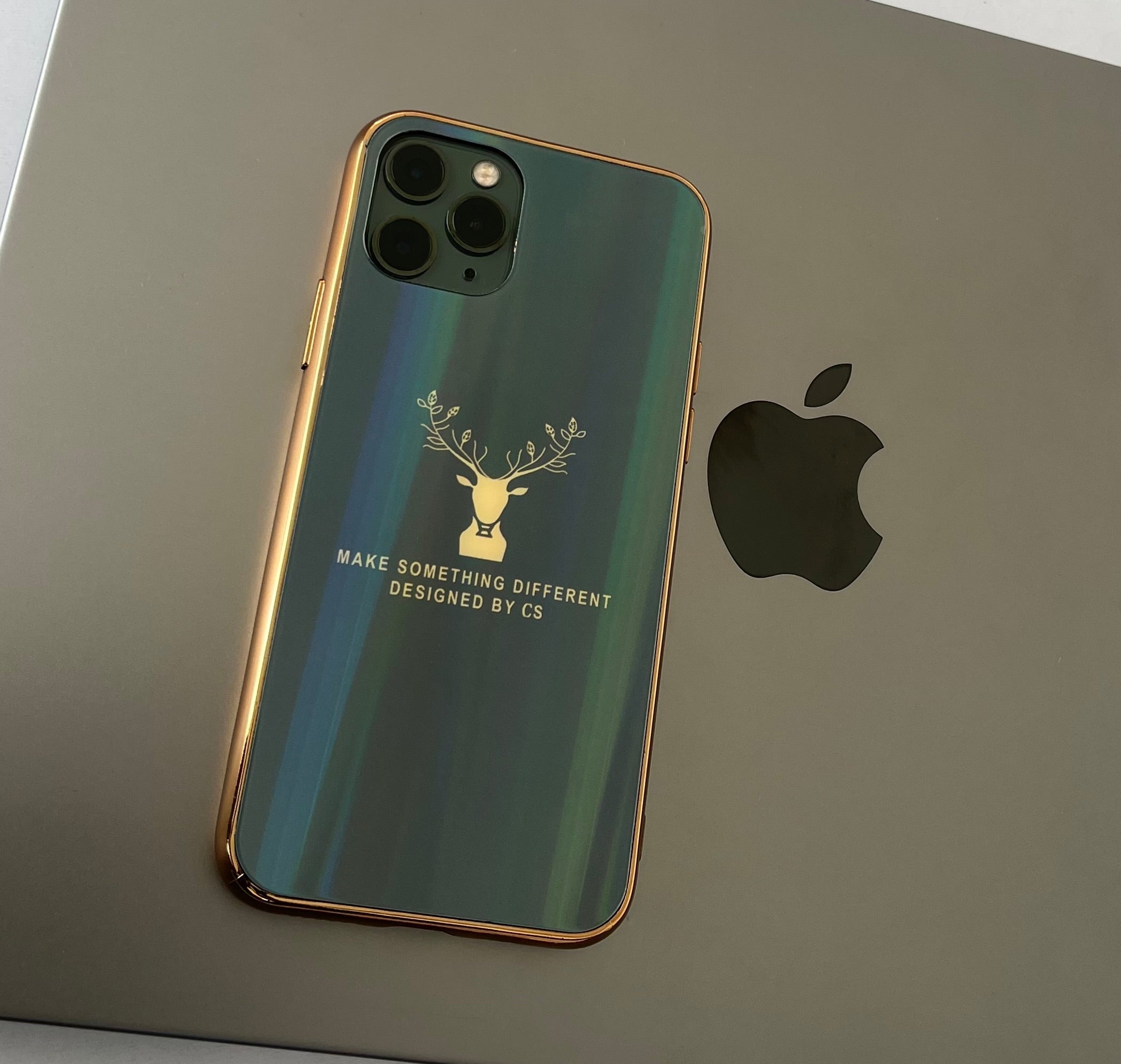 Gradient Deer Glass Back Case For iPhone 11 Pro Max