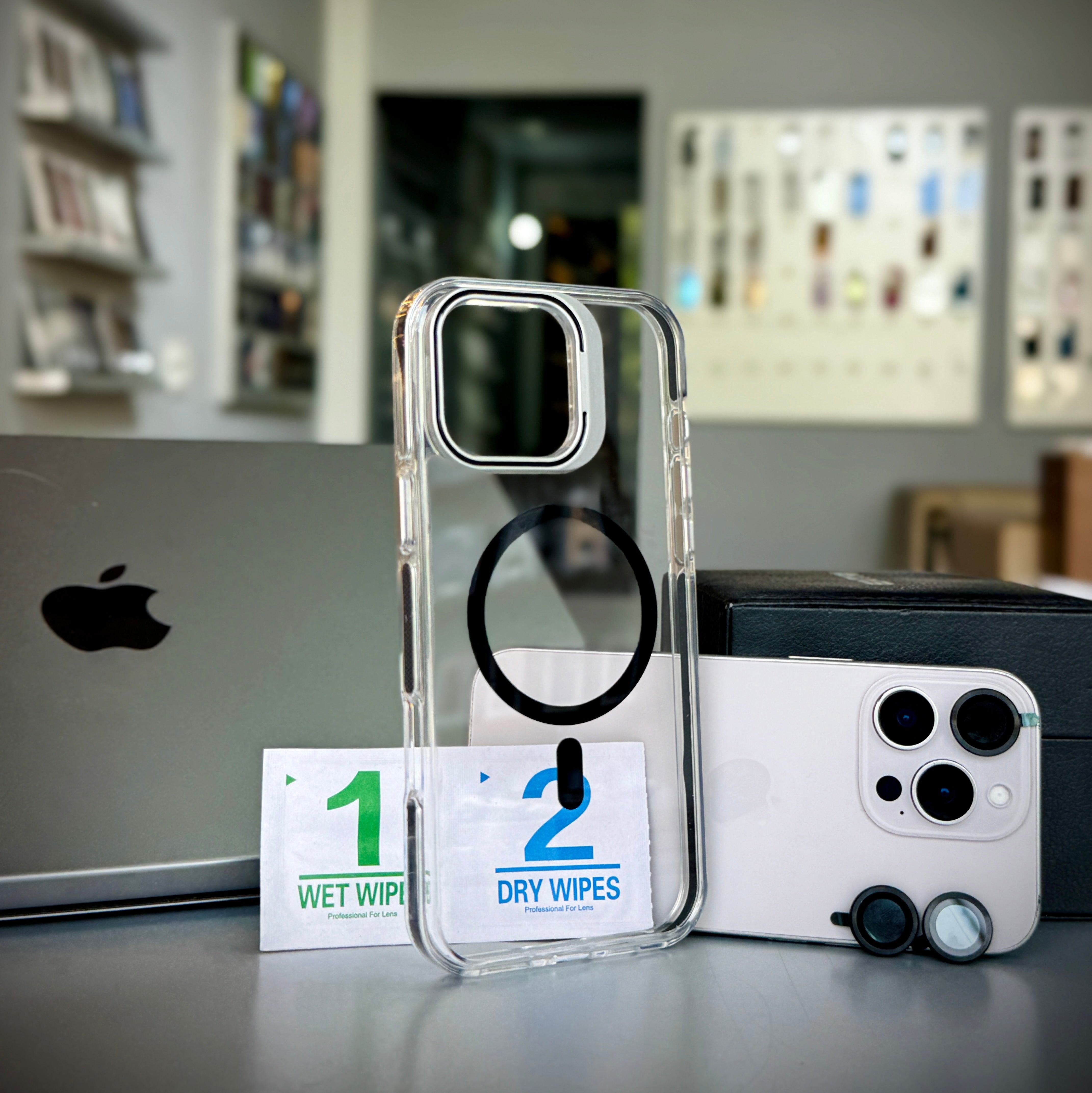 Camera Metal Stand Clear Magsafe Case For iPhone 16 Series