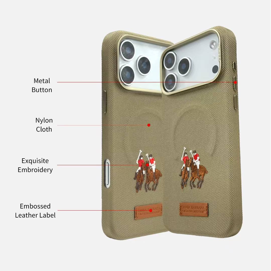 Fabric Emoidery Yolanda Santa Barbara Case For iPhone 17 Series