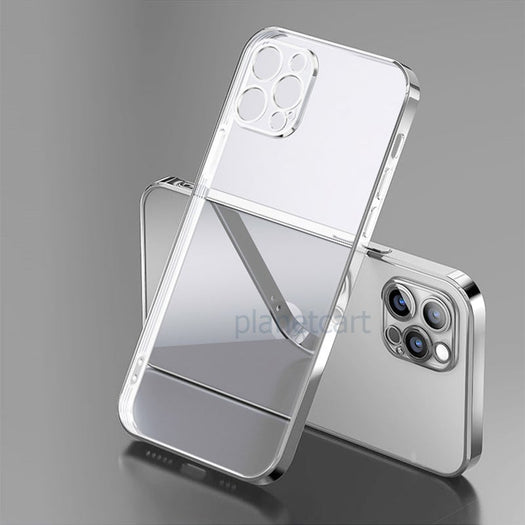 Luxury Square Silicon Electroplated Clear Case With Camera Protection For iPhone 11 Pro - planetcartonline