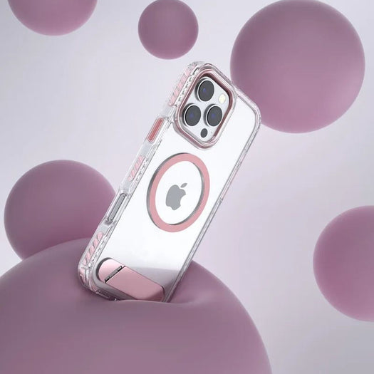 Metal Stand Clear Magsafe Case For iPhone