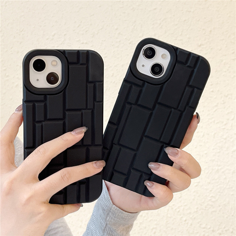 3D Silicone High Elastic Line Stripe Design Case For iPhone 15 Plus