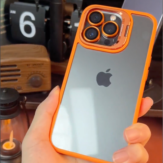 Camera Stand Case With Metal Rings For iPhone