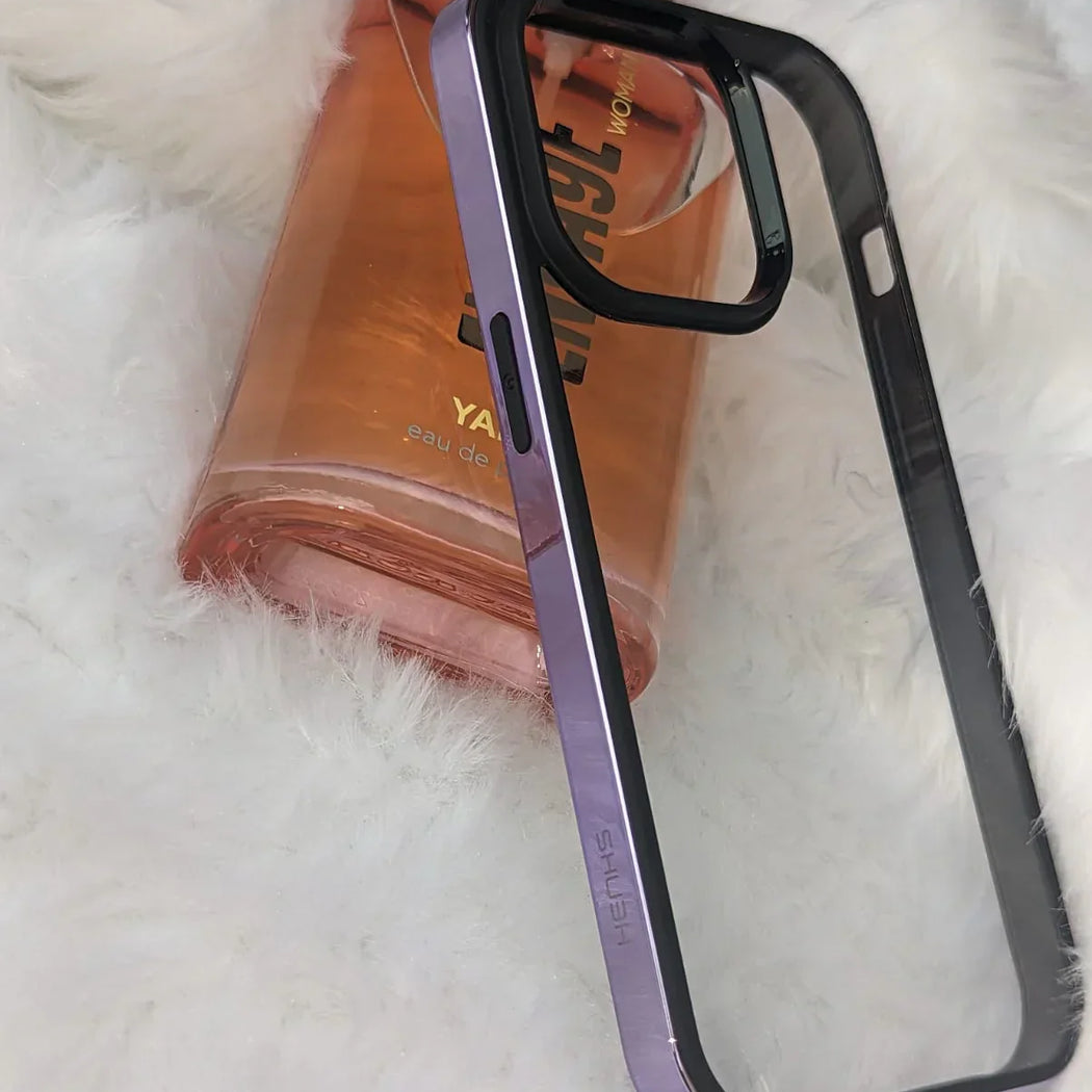 Luxury Transparent Electroplated Square Clear Back Bumper Case For iPhone 13