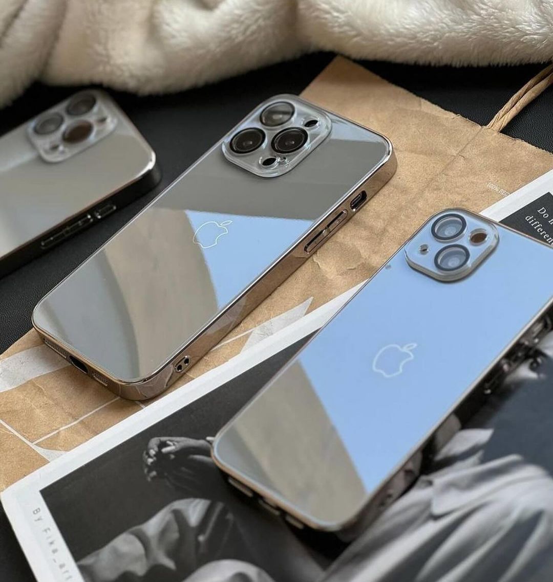 New Prism Premium Glass Logo Back Case For iPhone 15 Pro