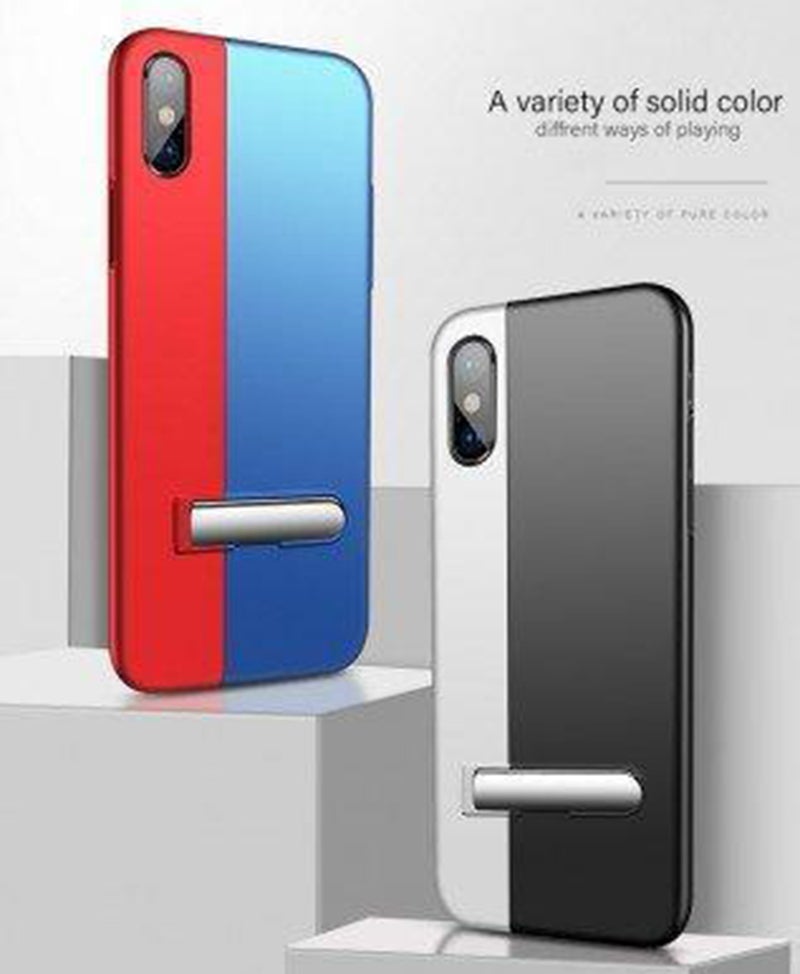 Auto-Fit Magnetic Contrast Colour Kickstand Case For iPhone X/XS - Planetcart