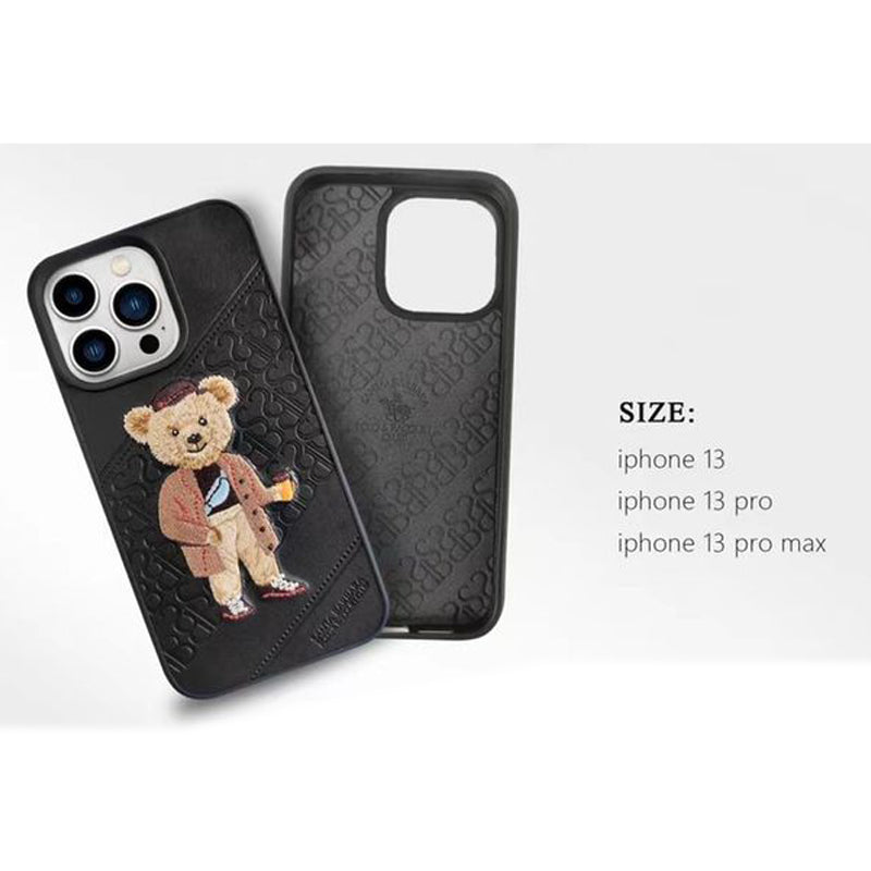 Santa Barbara Crete Series Polo Bear Genuine Leather Case For iPhone 14 Pro Max