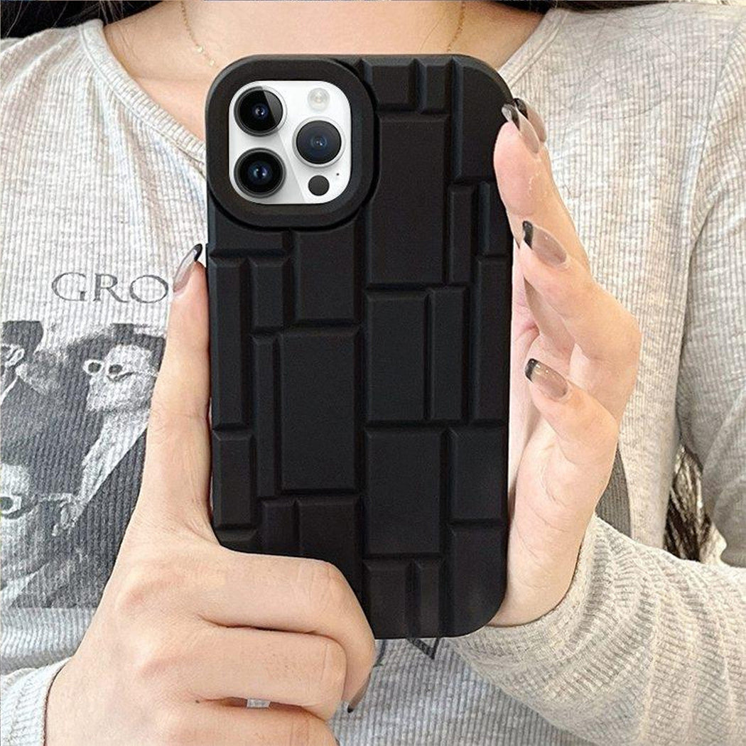 3D Silicone High Elastic line stripe design Case For iPhone 15