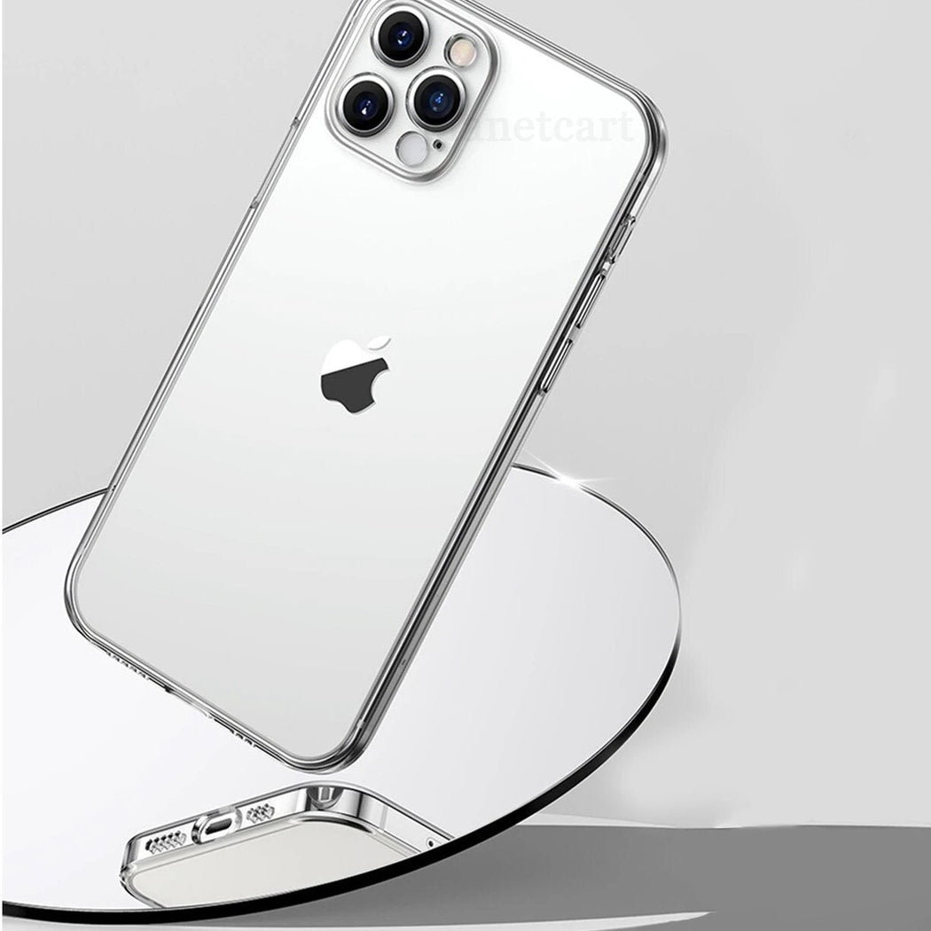 Luxury Square Silicon Clear Case With Camera Protection For iPhone 13 Series - planetcartonline