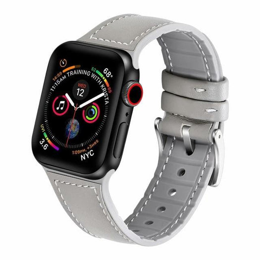 iWatch Relica-1 Series Genuine Santa Barbara Leather Strap - Grey
