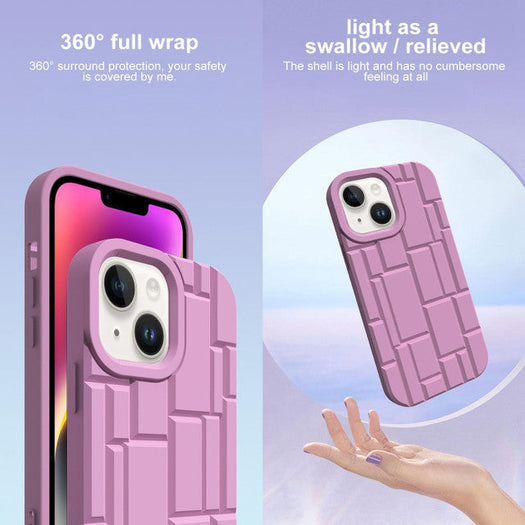3D Silicone High Elastic Line Stripe Design Case For iPhone 15 Plus