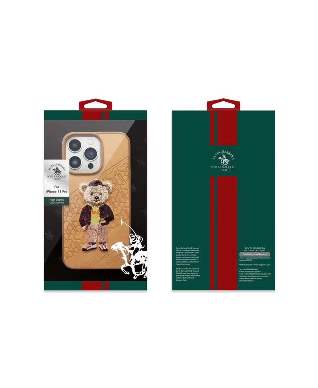 Santa Barbara Crete Series Polo Bear Genuine Leather Case For iPhone 14 Pro Max