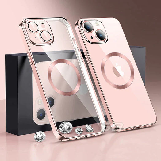 The Luxury Square Silicon Magsafe Clear Case With Camera Protection For iPhone 13