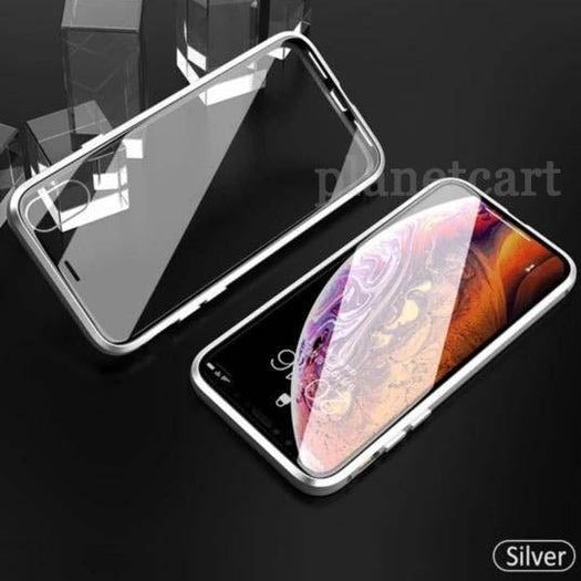 Electronic Auto-Fit (Front+ Back) Glass Magnetic Case For iPhone 11