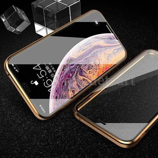 Electronic Auto-Fit (Front+ Back) Glass Magnetic Case For iPhone 11