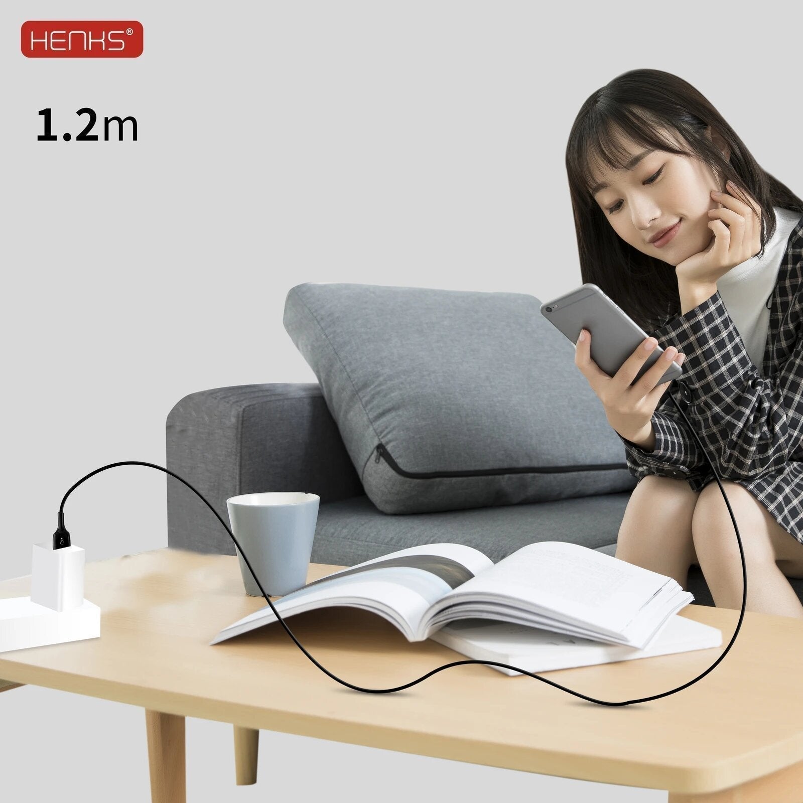 HENKS Lamp Light Fast Charging USB Data Sync Cable for Apple iPhone - Planetcart