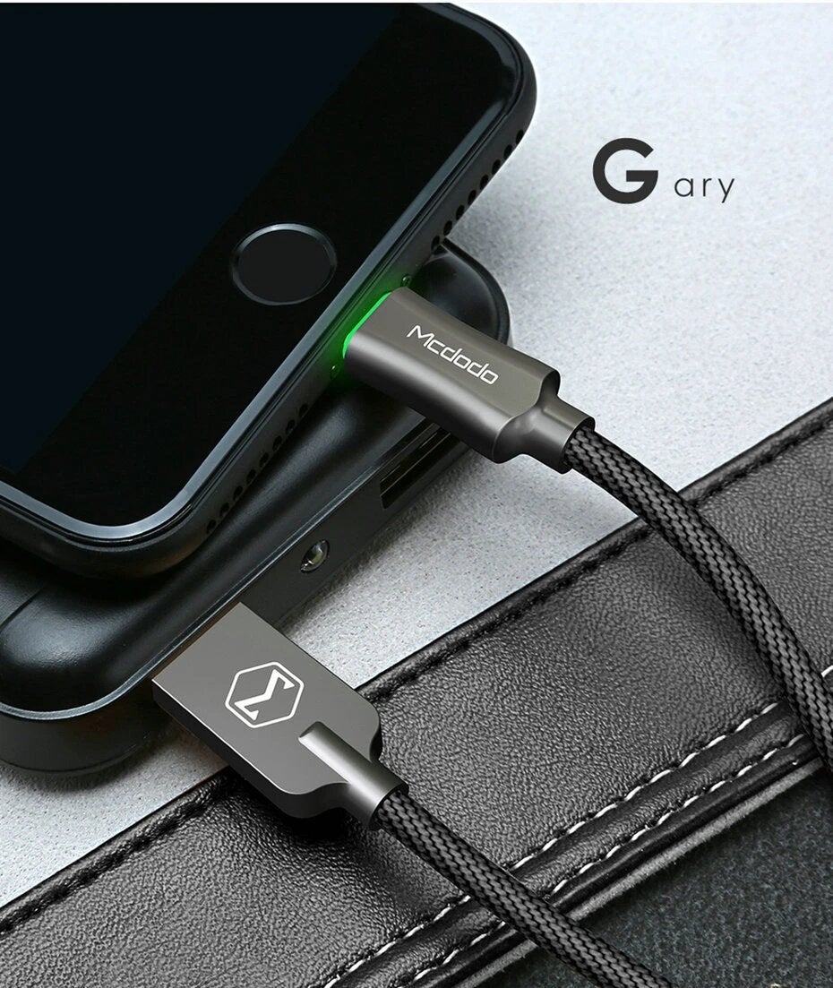 McDodo LED Light Auto Disconnect Fast Charging USB Data Sync Lightning Cable for Apple iPhone - Planetcart