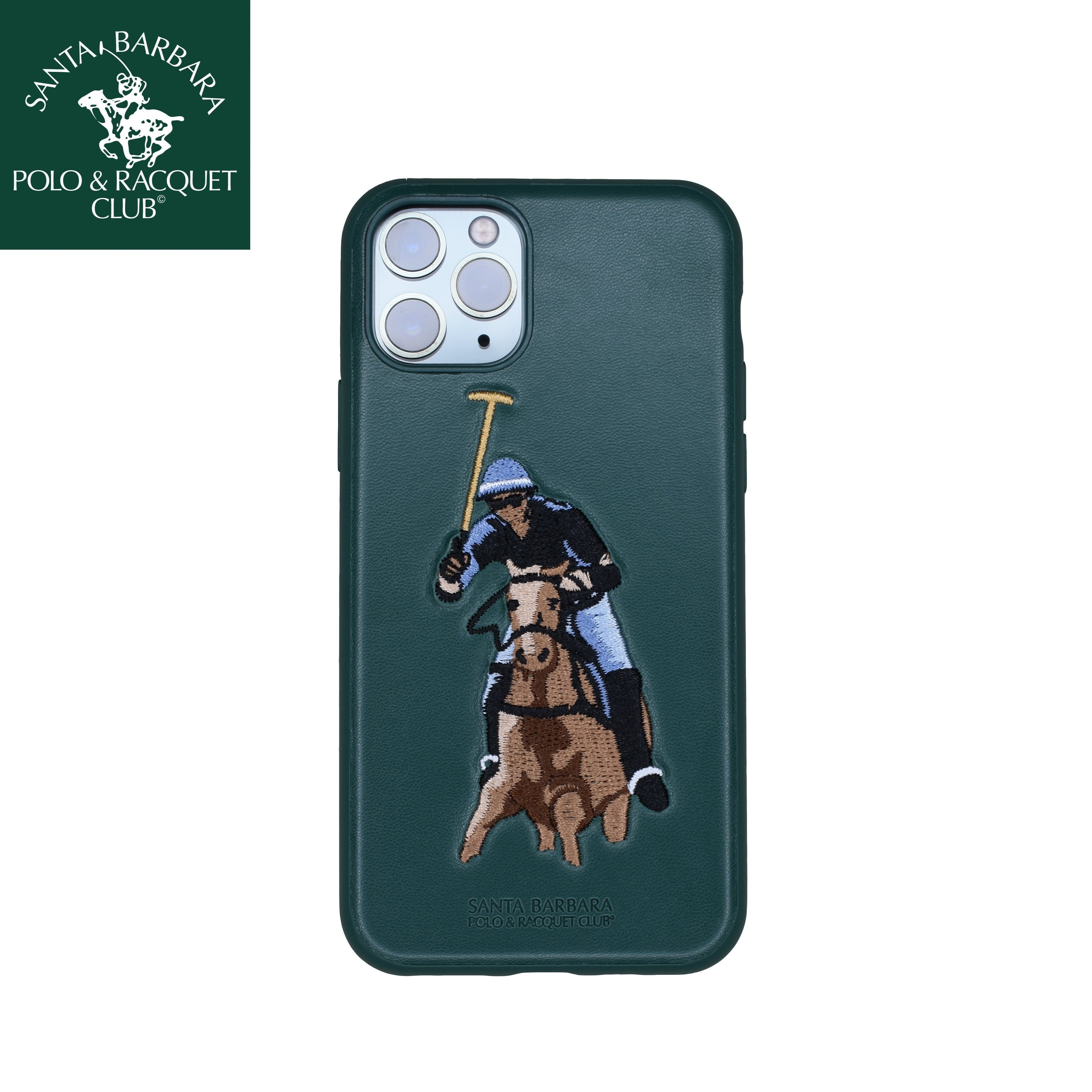 Santa Barbara Jockey Genuine Leather Case For iPhone 11 Pro Green - Planetcart