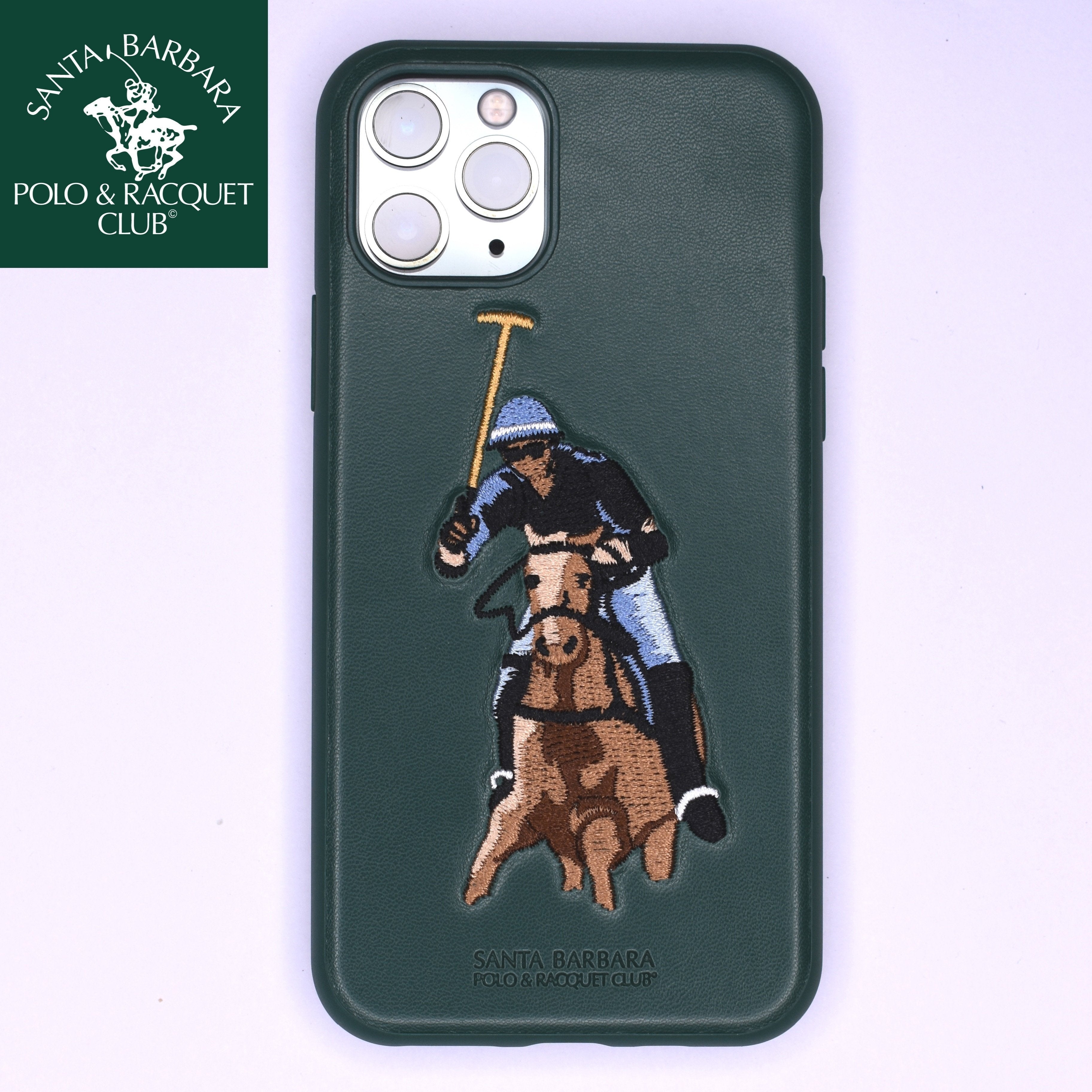Santa Barbara Jockey Genuine Leather Case For iPhone 11 Pro Green - Planetcart