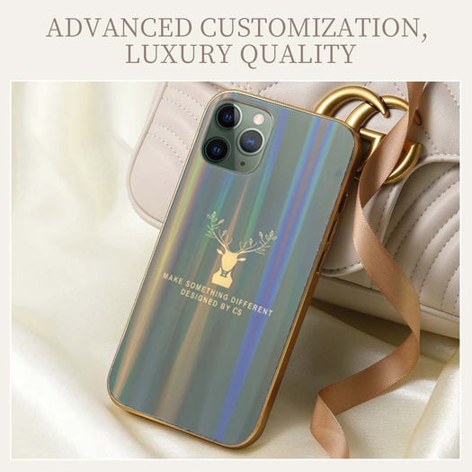 Gradient Deer Glass Back Case For iPhone 11 Pro Max
