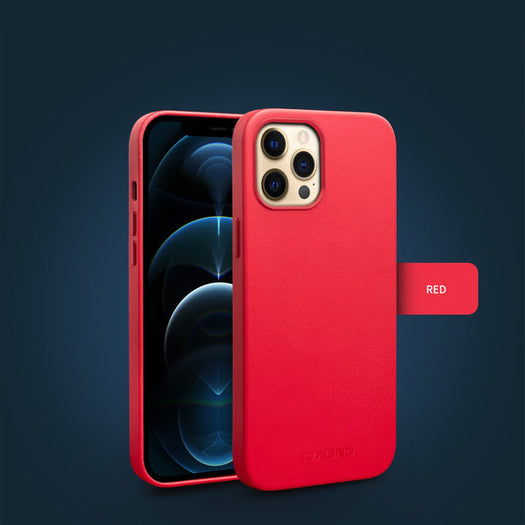 Qialino Premium Quality Luxury Leather Back Case with MagSafe Compatibility  for Apple iPhone 13 Pro Max