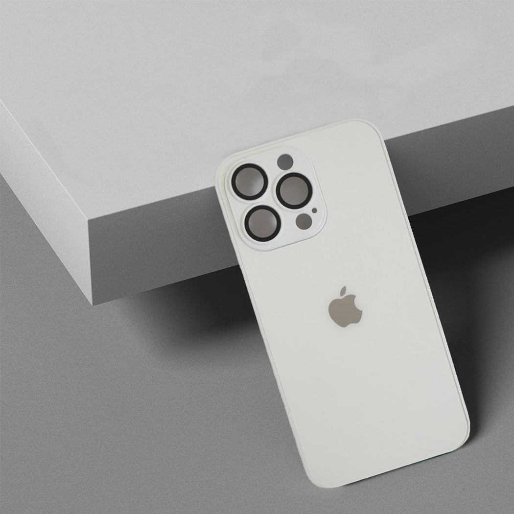 Premium Glass Back Case With Camera Lens Protector For iPhone 13